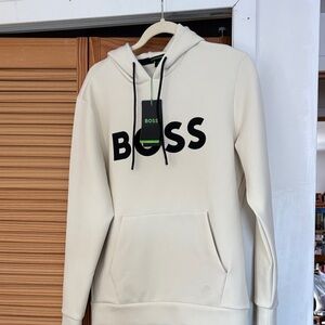 BOSS Men's Off-White Hoodie